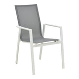 Scaun de gradina Dashiell metal negru textilena, negru, 71x58x94 cm - Alb