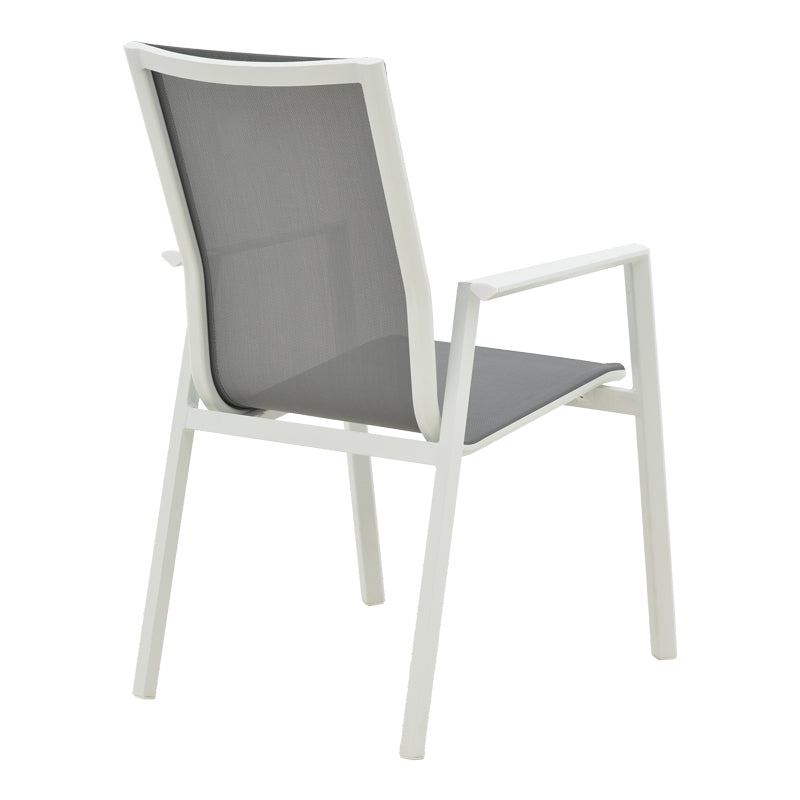 Scaun de gradina Dashiell metal negru textilena, negru, 71x58x94 cm - Alb