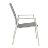 Scaun de gradina Dashiell metal negru textilena, negru, 71x58x94 cm - Alb