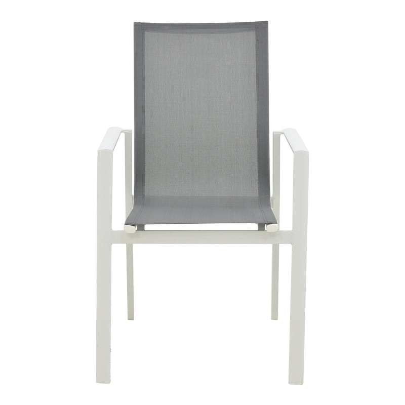 Scaun de gradina Dashiell metal negru textilena, negru, 71x58x94 cm - Alb
