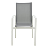 Scaun de gradina Dashiell metal negru textilena, negru, 71x58x94 cm - Alb