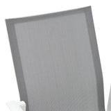 Scaun de gradina Dashiell metal negru textilena, negru, 71x58x94 cm - Alb