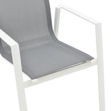 Scaun de gradina Dashiell metal negru textilena, negru, 71x58x94 cm - Alb
