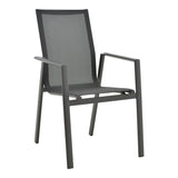 Scaun de gradina Dashiell metal negru textilena, negru, 71x58x94 cm - Negru