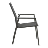Scaun de gradina Dashiell metal negru textilena, negru, 71x58x94 cm - Negru
