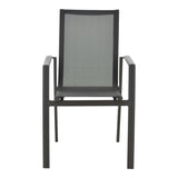 Scaun de gradina Dashiell metal negru textilena, negru, 71x58x94 cm - Negru
