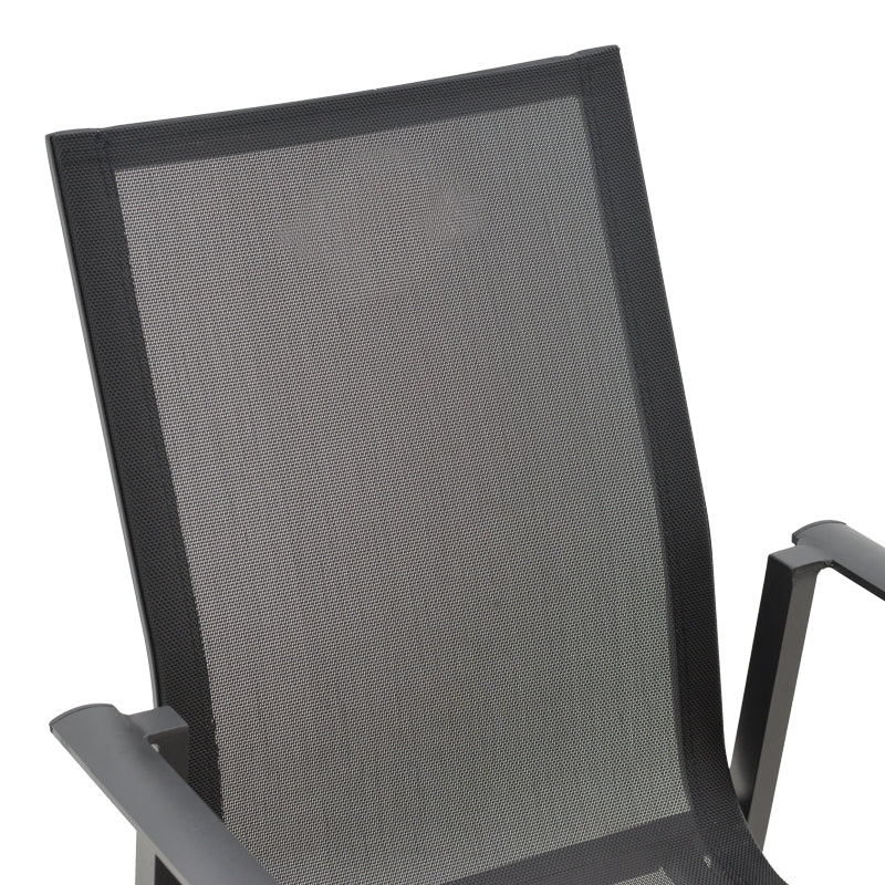 Scaun de gradina Dashiell metal negru textilena, negru, 71x58x94 cm - Negru