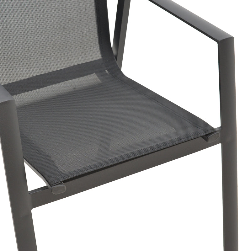 Scaun de gradina Dashiell metal negru textilena, negru, 71x58x94 cm - Negru