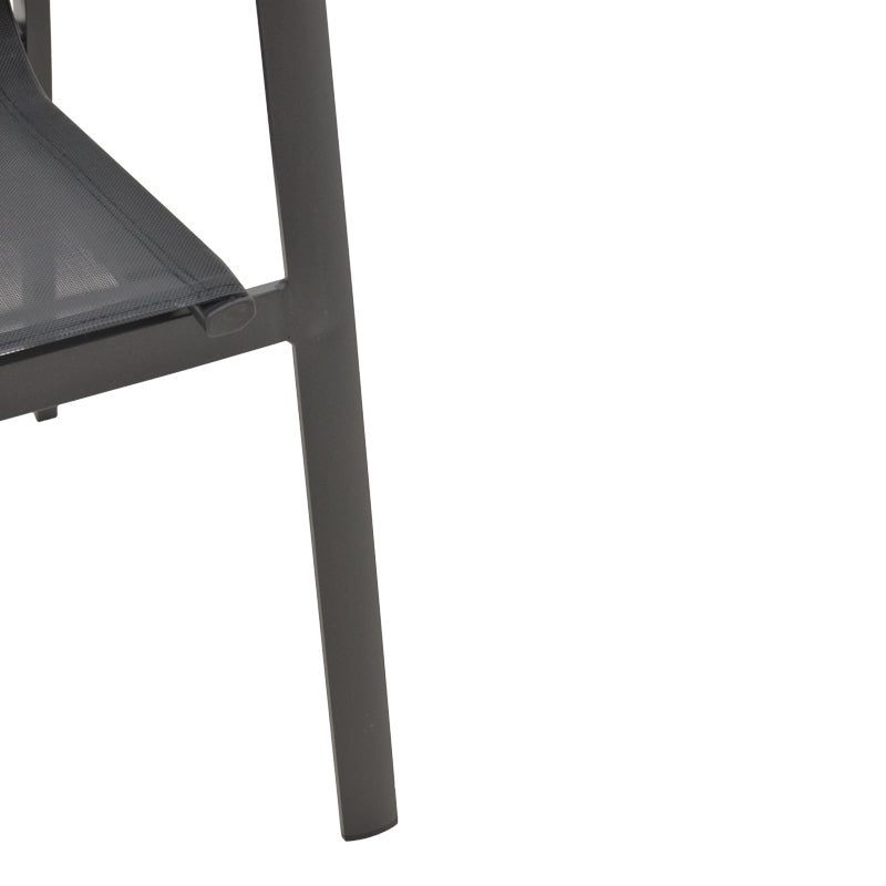 Scaun de gradina Dashiell metal negru textilena, negru, 71x58x94 cm - Negru
