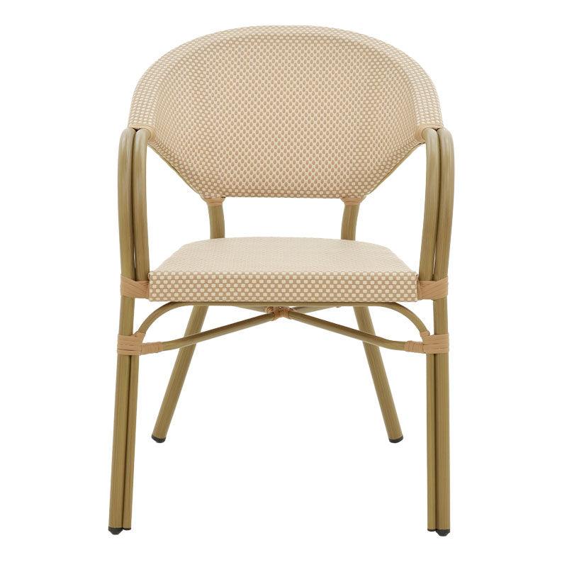 Scaun de gradina Elyza, Bej - Negru, 57x62x84 cm - Bej