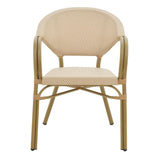 Scaun de gradina Elyza, Bej - Negru, 57x62x84 cm - Bej