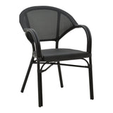 Scaun de gradina Elyza, Bej - Negru, 57x62x84 cm - Negru