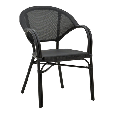 Scaun de gradina Elyza, Bej - Negru, 57x62x84 cm