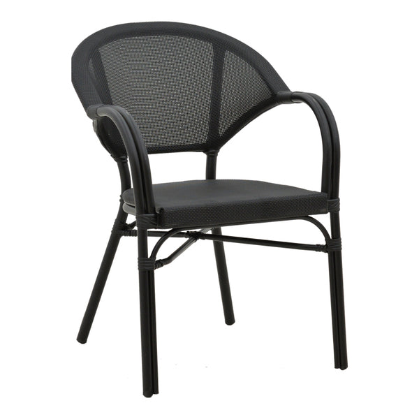 Scaun de gradina Elyza, Bej - Negru, 57x62x84 cm