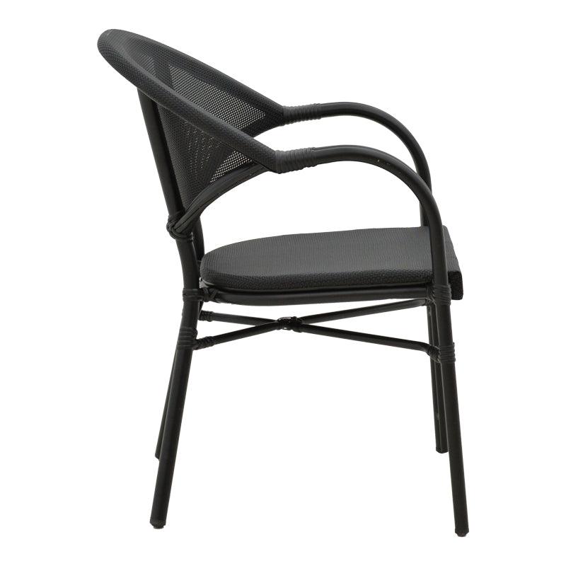 Scaun de gradina Elyza, Bej - Negru, 57x62x84 cm - Negru