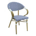 Scaun de gradina Isaia aluminiu Natural textilena albastru si alb 57x57x83 cm