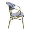 Scaun de gradina Isaia aluminiu Natural textilena, albastru si alb, 57x57x83 cm, imagine suplimentara