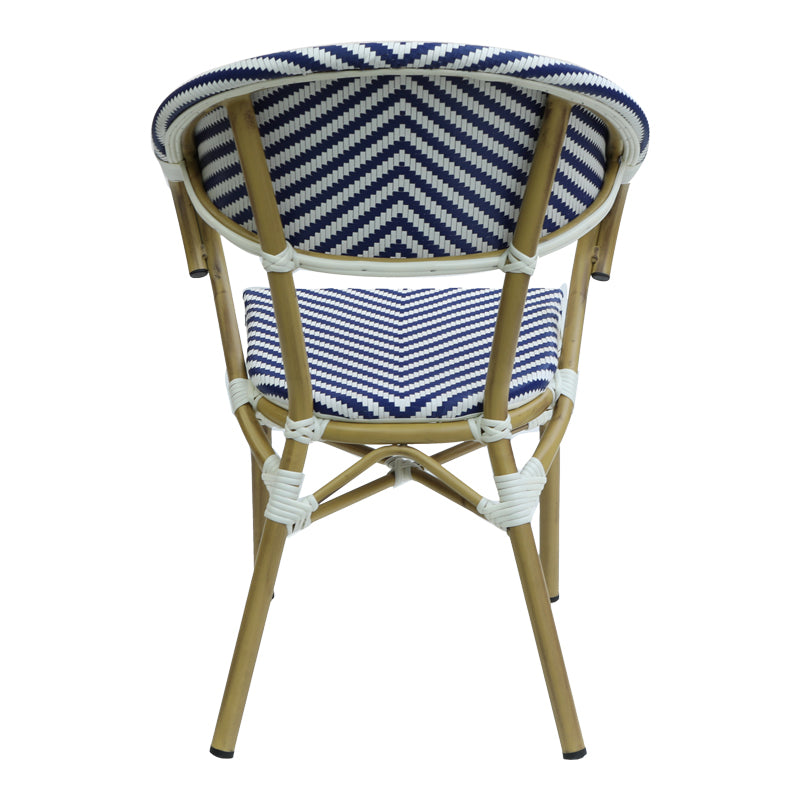 Scaun de gradina Isaia aluminiu Natural textilena, albastru si alb, 57x57x83 cm, perspectiva suplimentara
