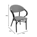 Scaun de gradina Isaia aluminiu Natural textilena, albastru si alb, 57x57x83 cm, foto produs