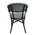 Scaun de gradina Isaia stivuibil aluminiu negru si textilena, alb si negru, 57x57x83 cm, perspectiva suplimentara