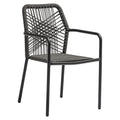 Scaun de gradina Kherson aluminiu ropa antracit- perna, gri, 55x61x84 cm, detaliu produs