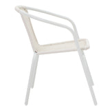 Scaun exterior Obbi, metal si PE, 56x54x73 cm - Alb