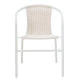 Scaun exterior Obbi, metal si PE, 56x54x73 cm - Alb
