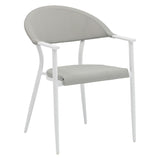 Scaun de gradina Pino aluminiu alb, textilena, gri, 56x62x77 cm