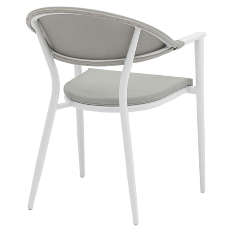 Scaun de gradina Pino aluminiu alb, textilena, gri, 56x62x77 cm
