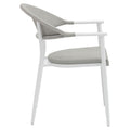 Scaun de gradina Pino aluminiu alb, textilena, gri, 56x62x77 cm, detaliu produs