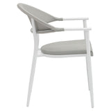 Scaun de gradina Pino aluminiu alb, textilena, gri, 56x62x77 cm