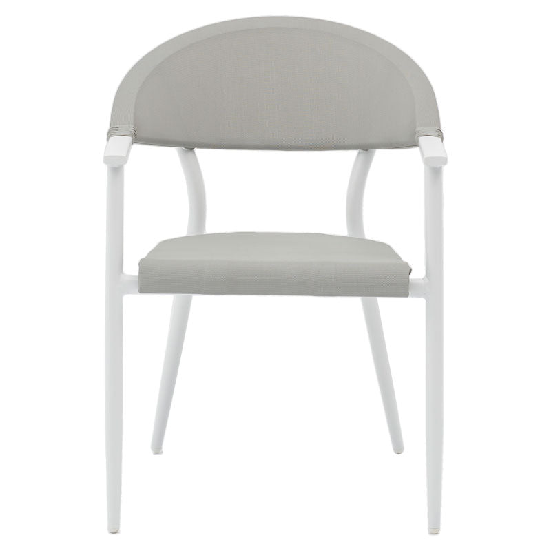 Scaun de gradina Pino aluminiu alb, textilena, gri, 56x62x77 cm