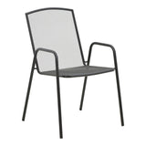 Scaun de gradina Pomedon stivuibil metal, negru, 56x64x87 cm