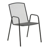 Scaun de gradina Pomedon stivuibil metal negru 56x64x87 cm