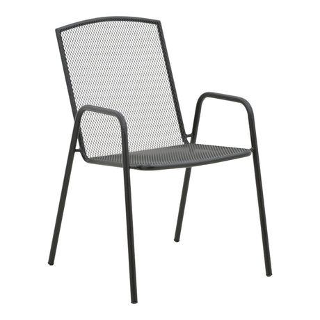 Scaun de gradina Pomedon stivuibil metal, negru, 56x64x87 cm