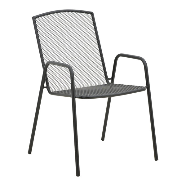 Scaun de gradina Pomedon stivuibil metal, negru, 56x64x87 cm