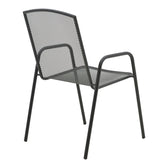 Scaun de gradina Pomedon stivuibil metal, negru, 56x64x87 cm, imagine suplimentara