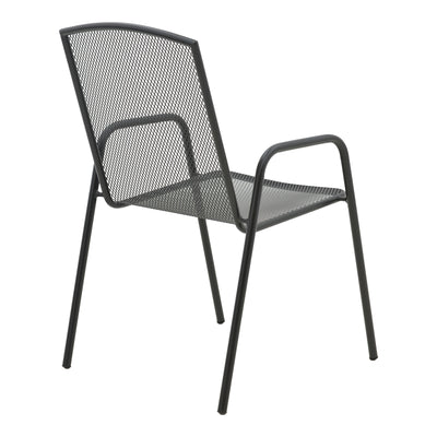 Scaun de gradina Pomedon stivuibil metal, negru, 56x64x87 cm, imagine suplimentara