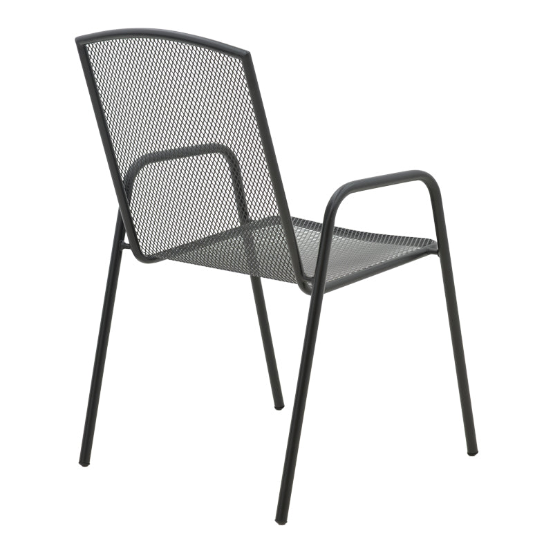 Scaun de gradina Pomedon stivuibil metal, negru, 56x64x87 cm, imagine suplimentara