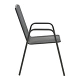 Scaun de gradina Pomedon stivuibil metal, negru, 56x64x87 cm