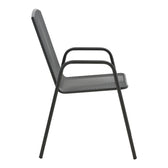Scaun de gradina Pomedon stivuibil metal, negru, 56x64x87 cm, detaliu produs