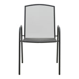 Scaun de gradina Pomedon stivuibil metal, negru, 56x64x87 cm