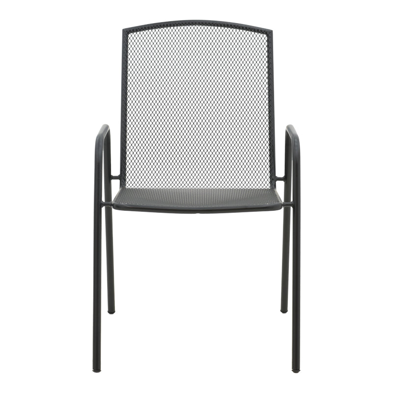 Scaun de gradina Pomedon stivuibil metal, negru, 56x64x87 cm, perspectiva suplimentara