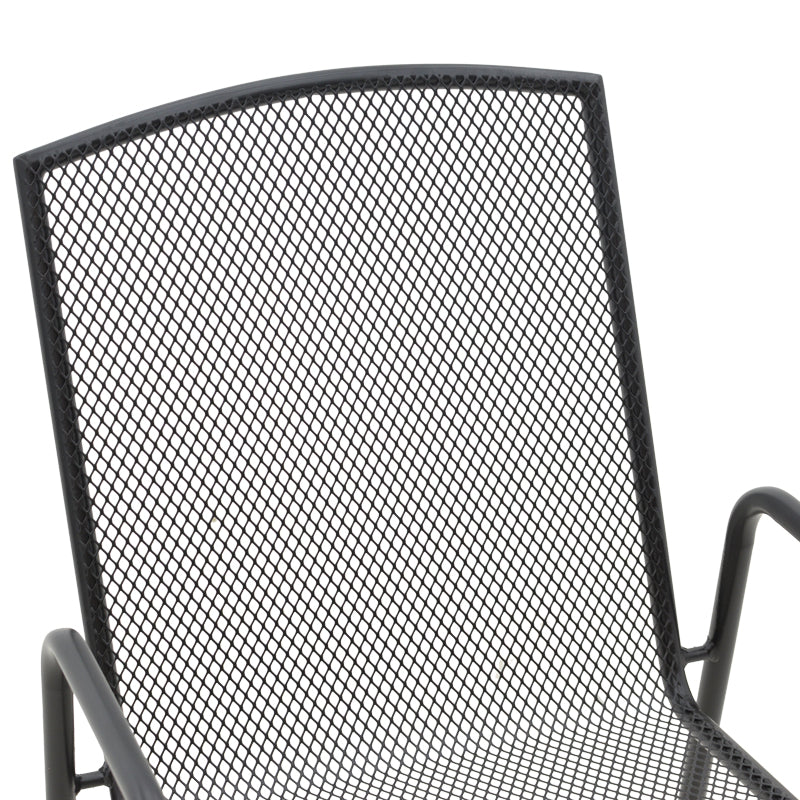 Scaun de gradina Pomedon stivuibil metal, negru, 56x64x87 cm, foto produs 6