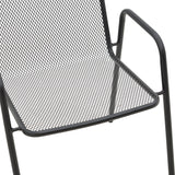 Scaun de gradina Pomedon stivuibil metal, negru, 56x64x87 cm