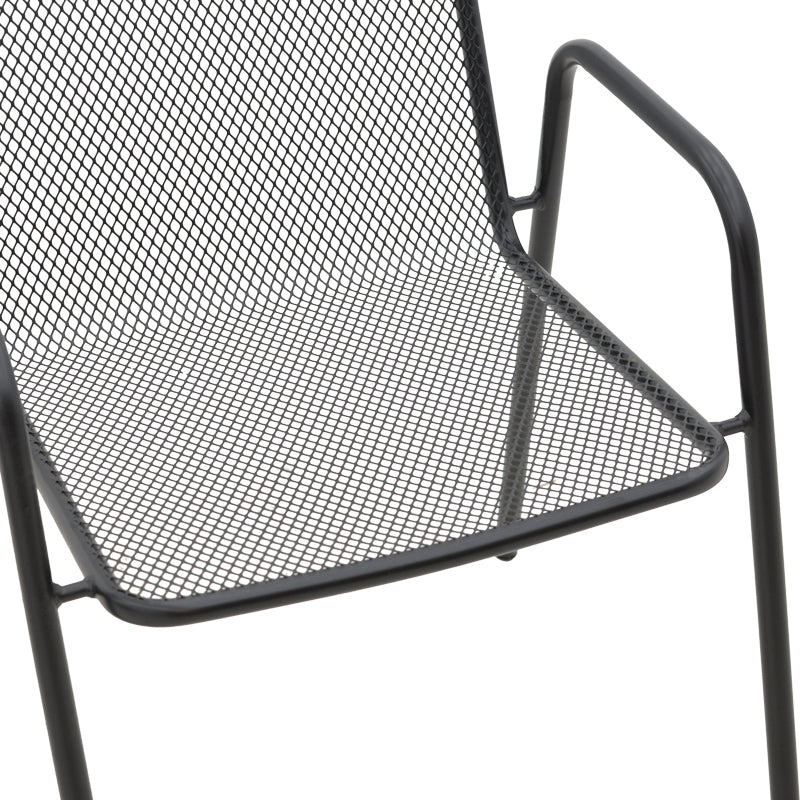 Scaun de gradina Pomedon stivuibil metal, negru, 56x64x87 cm, foto produs 7