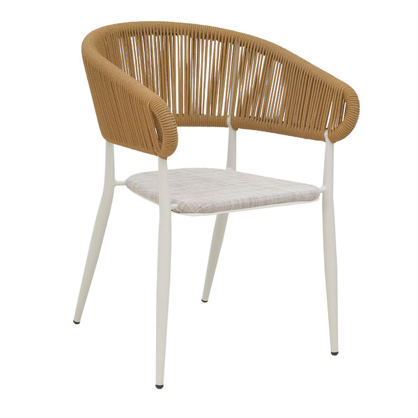 Scaun de gradina Raven, Alb - Gri, 57x62x78 cm