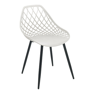 Scaun de gradina Suan picioare metal negru alb 56x49x82 cm