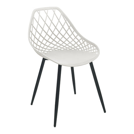 Scaun de gradina Suan picioare metal negru, alb, 56x49x82 cm