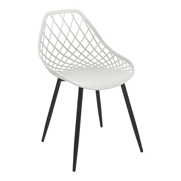 Scaun de gradina Suan picioare metal negru, alb, 56x49x82 cm